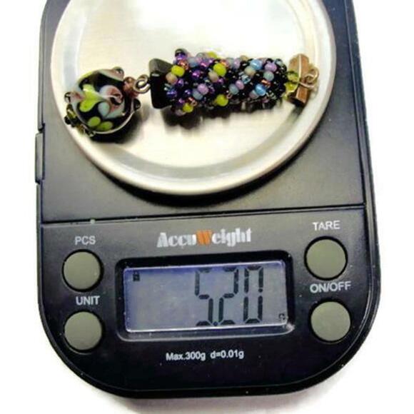 Braided Multi Bead 3D Solid 925 Heavy Patina Vtg Pendant Sterling Silver Slider - Picture 6 of 8